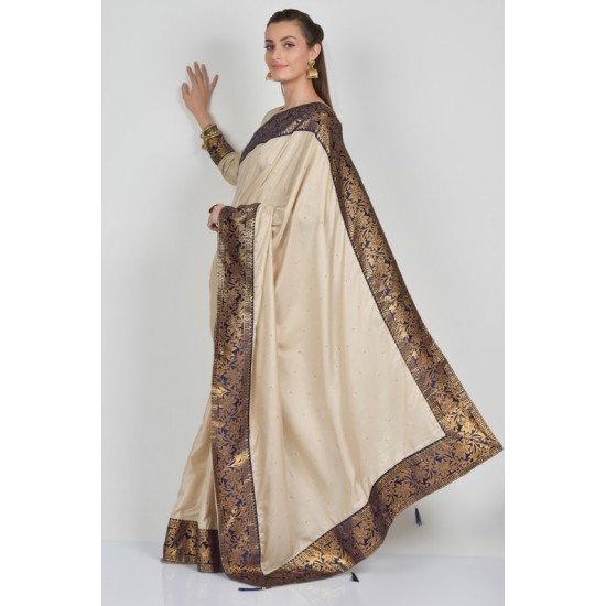 Blue Beige Party Wear Saree