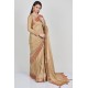 Tussar & Maroon Party Wear Designer Saree