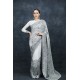 Grey Heavy Work Indian Wedding Saree