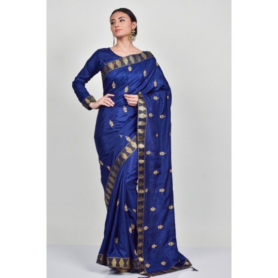 Navy Blue Designer Cocktail Saree