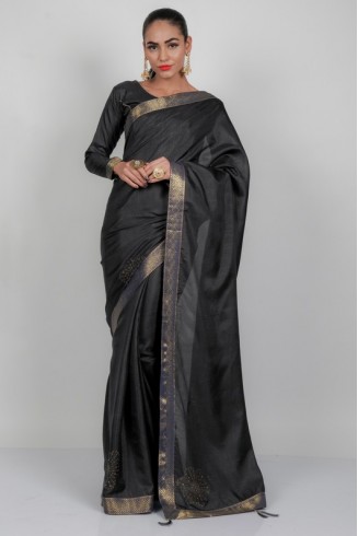Luxurious Black Eastern Silk Saree