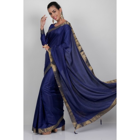 Royal Blue Casual Indian Saree
