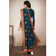 Gorgeous Peacock Blue Indian Designer Saree