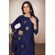 Navy Blue Traditional Indian Saree