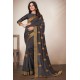 Dark Grey Indian Evening Party Saree