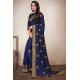Navy Blue Pakistani Designer Evening Saree
