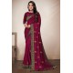 Plum Embroidered Indian Party Saree