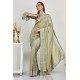 Pista Green Sequin Embellished Saree