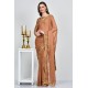Rust Satin Chiffon Indian Ladies Saree
