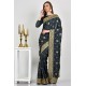 Charcoal Grey Indian Evening Saree 