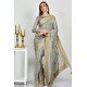 Light Grey Indian Designer Fancy Saree