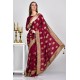 Maroon Designer Banarasi Indian Saree