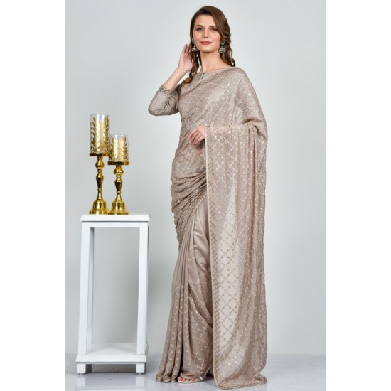 Mouse Sequin Embellished Formal Saree