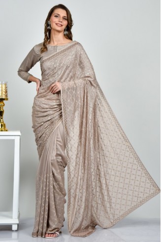 Mouse Sequin Embellished Formal Saree
