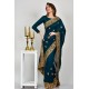 Peacock Green Brocade Indian Party Saree