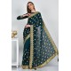 Teal Green Indian Bridesmaid Saree
