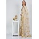 Beige Indian Luxury Embroidered Chiffon Saree