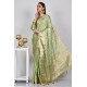 Pista Trendy Banarasi Silk Indian Saree