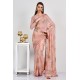 Rose Pink Printed Floral Pakistani Saree