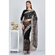 Black Floral Net Embroidered Evening Saree