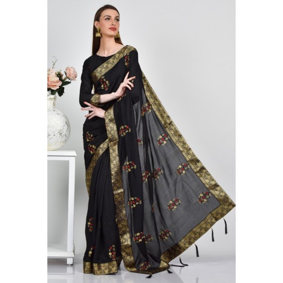 Black Indian Designer Party Sari