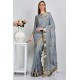 Grey Traditional Desi Punjabi Style Saree