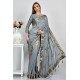 Grey Traditional Desi Punjabi Style Saree