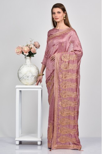 Pink Indian Wedding Reception Saree