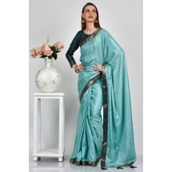 Aqua Indian Dola Silk Wedding Saree Aqua Indian Dola Silk Wedding Saree