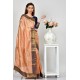 Peach Navy Indian Silk Traditional Saree