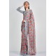 Grey Floral Printed Summer Saree