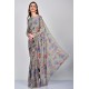 Grey Printed Casual Pakistani Saree