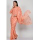 Orange Floral Printed Party Saree