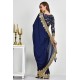 Navy Blue Embroidered Evening Saree