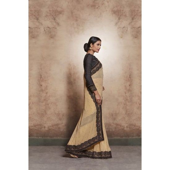 ZACS-604 STUNNING GOLD SHIMMER ASIAN WEDDING WEAR READY MADE SAREE