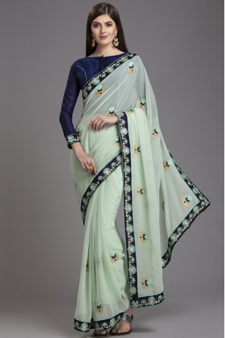 ZACS-859 INDIAN PARTY WEAR DESIGNER READYMADE SAREE