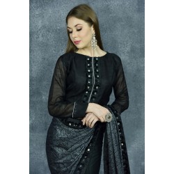 Black & Grey Designer Cocktail Night Party Saree Black & Grey Designer Cocktail Night Party Saree