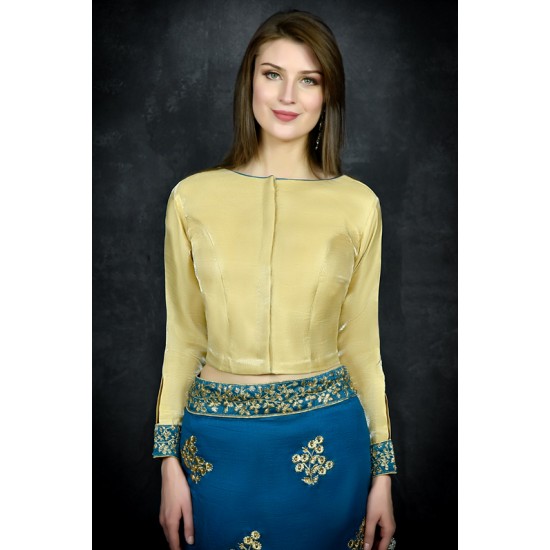 Mosaic Blue Traditional Embroidered Saree