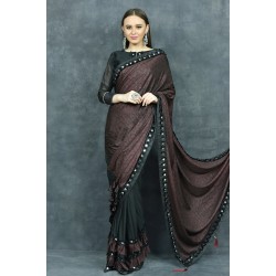Black & Maroon Cocktail Night Evening Saree Black & Maroon Cocktail Night Evening Saree