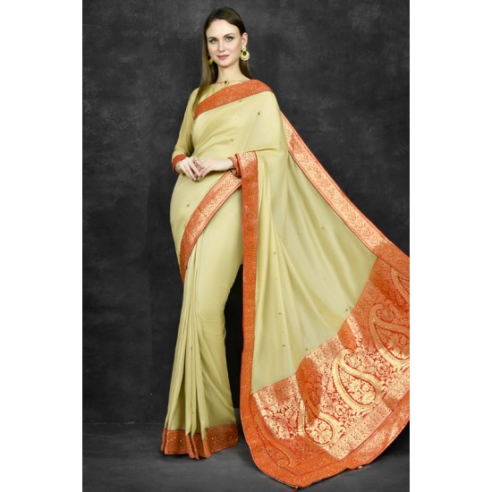 Green Sheen Banarsi Indian Stylish Saree