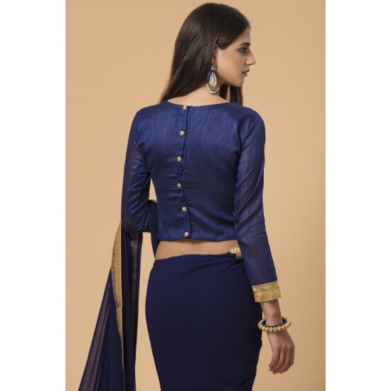 ZACS-704 NAVY BLUE INDIAN FORMAL SAREE
