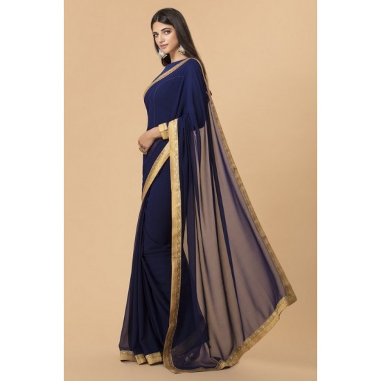 ZACS-704 NAVY BLUE INDIAN FORMAL SAREE