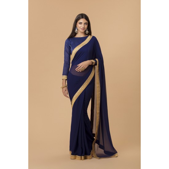 ZACS-704 NAVY BLUE INDIAN FORMAL SAREE