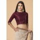 ZACS-51 BEIGE MAROON DESIGNER PARTY SARI