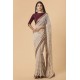 ZACS-51 BEIGE MAROON DESIGNER PARTY SARI