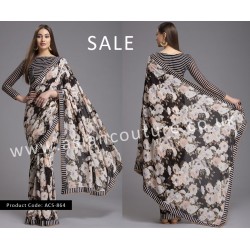 LUXURY NEW FLORAL PRINTED DESIGNER SAREE LUXURY NEW FLORAL PRINTED DESIGNER SAREE