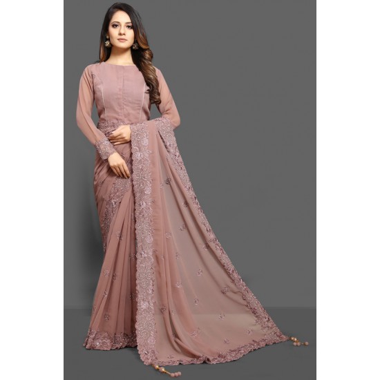 ZAC20-13 ASH ROSE INDIAN PARTY WEAR SAREE