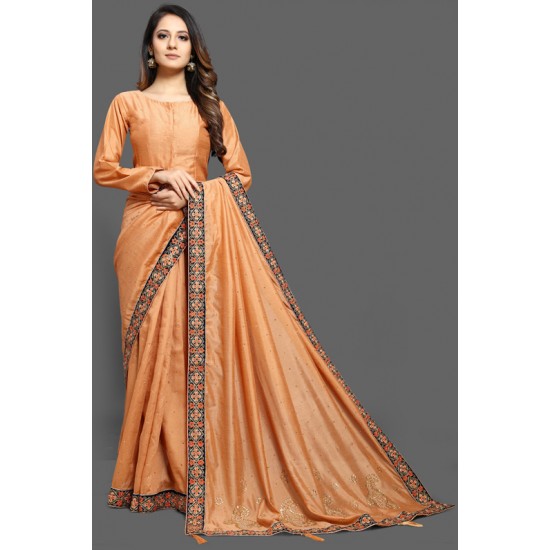 ORANGE PEEL ETHNIC DESIGNER SAREE