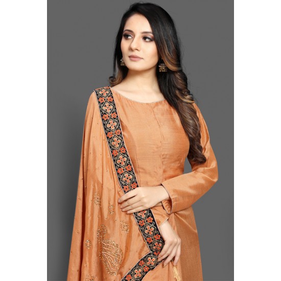 ORANGE PEEL ETHNIC DESIGNER SAREE