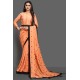 ORANGE PEEL BLACK BORDER READY TO WEAR SAREE